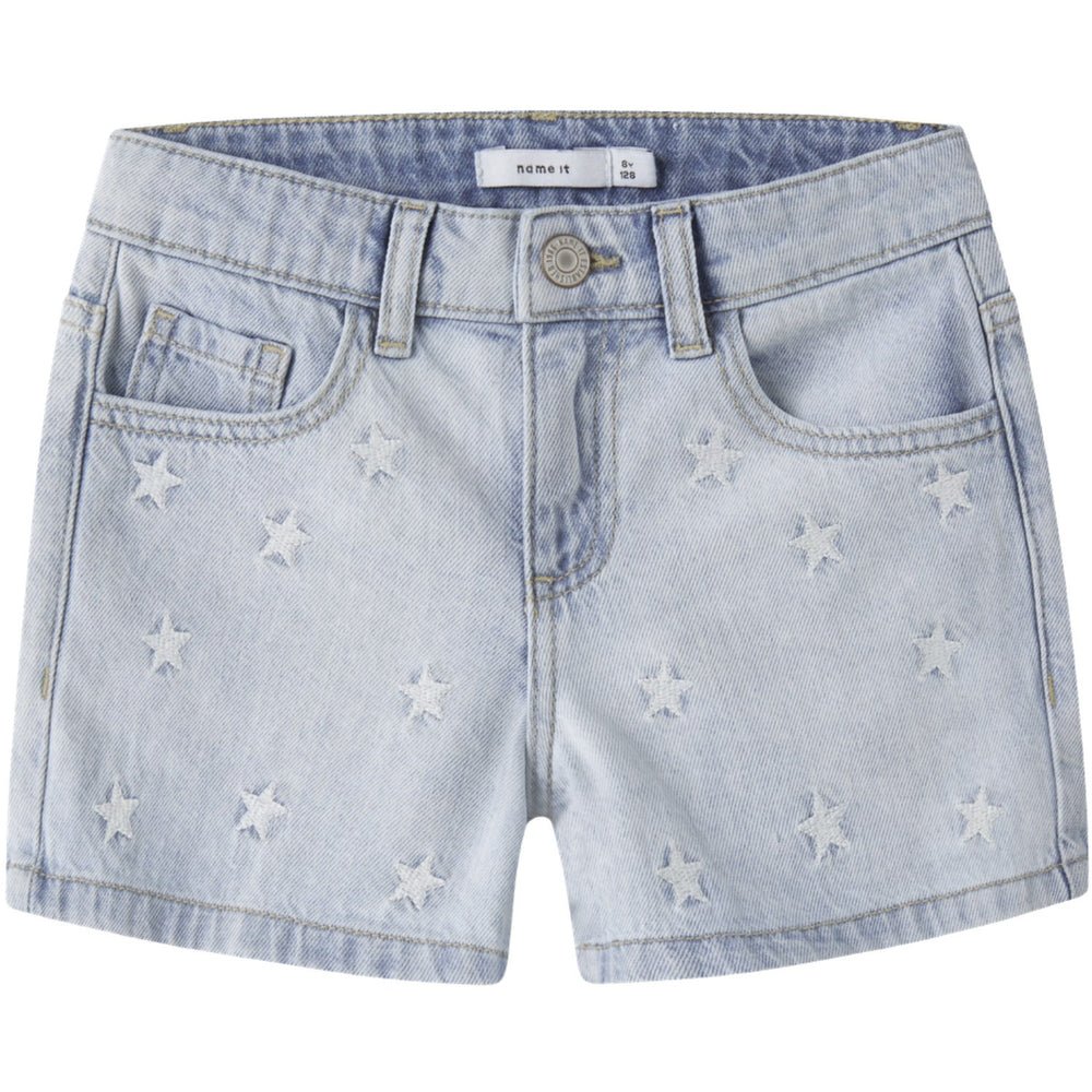 Køb Name It Light Blue Bleached Denim Stars Nkfbella Reg Dnm Shorts 3674-Be Noos