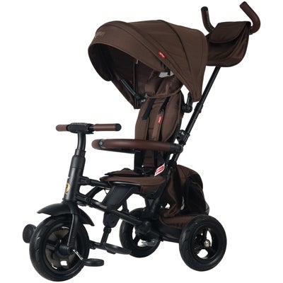 QPlay Rito Delux 6-i-1 Sammenleggbar Trehjulssykkel, Brun