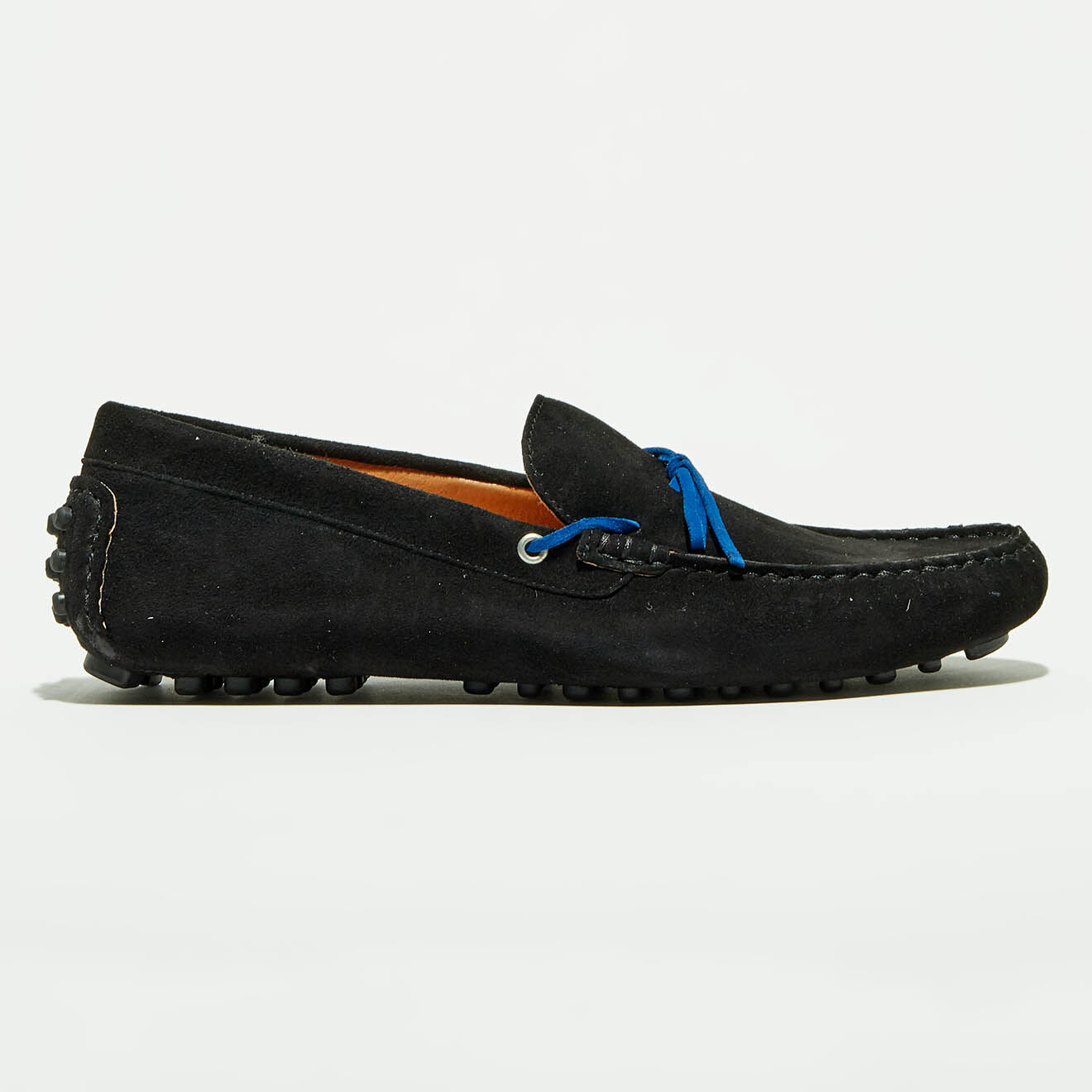 Flavio Création Mocassins en Velours de Cuir Miguel noir/bleu