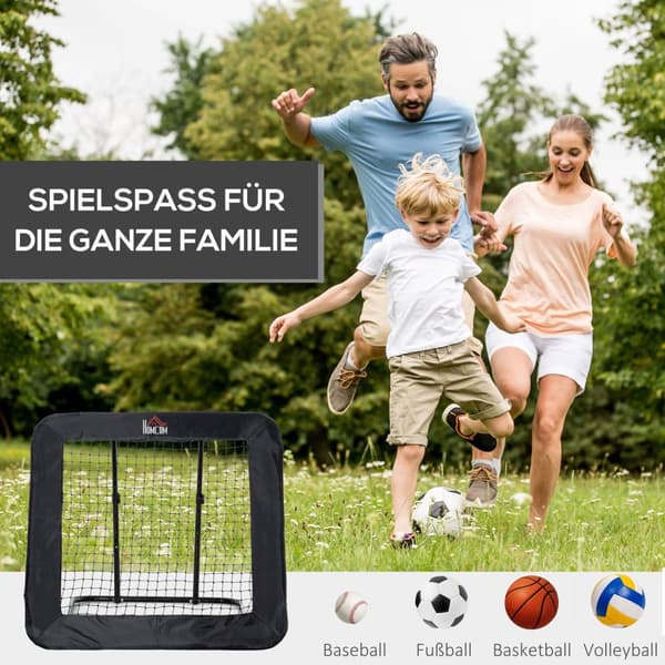 Foldefotballmål, Fotballrebounder, Returvegg, Nett For Multisport, 5-Nivå Justerbar, 128X118X108-120Cm