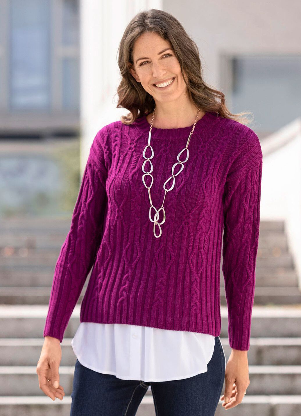 Pullover in Strukturmix