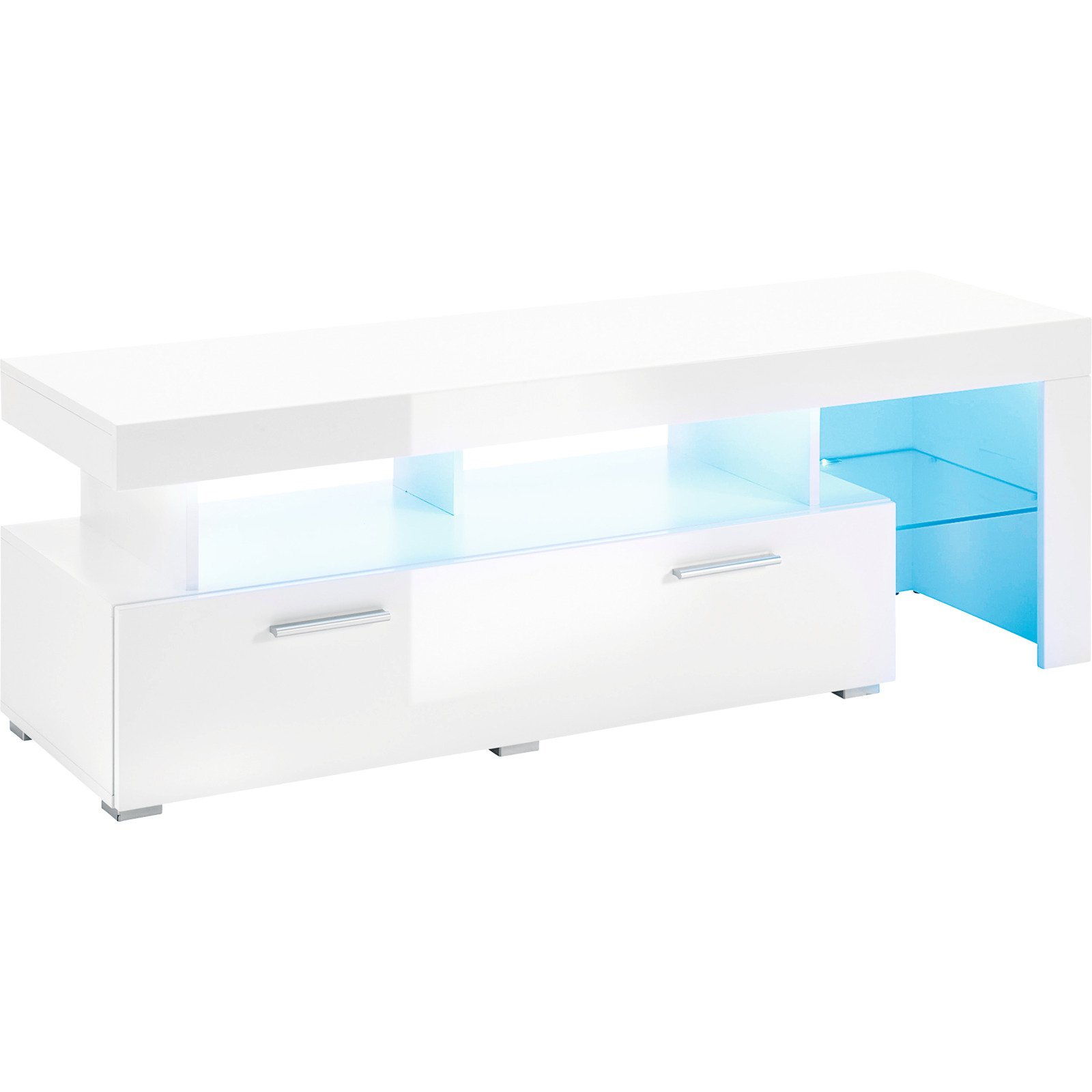 TV-Möbel Score Dekor weiss matt 140 x 48 x 45 cm