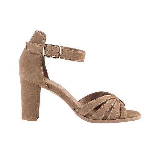 Pavement Gillian Højhælede Sandaler, Taupe Suede, 40