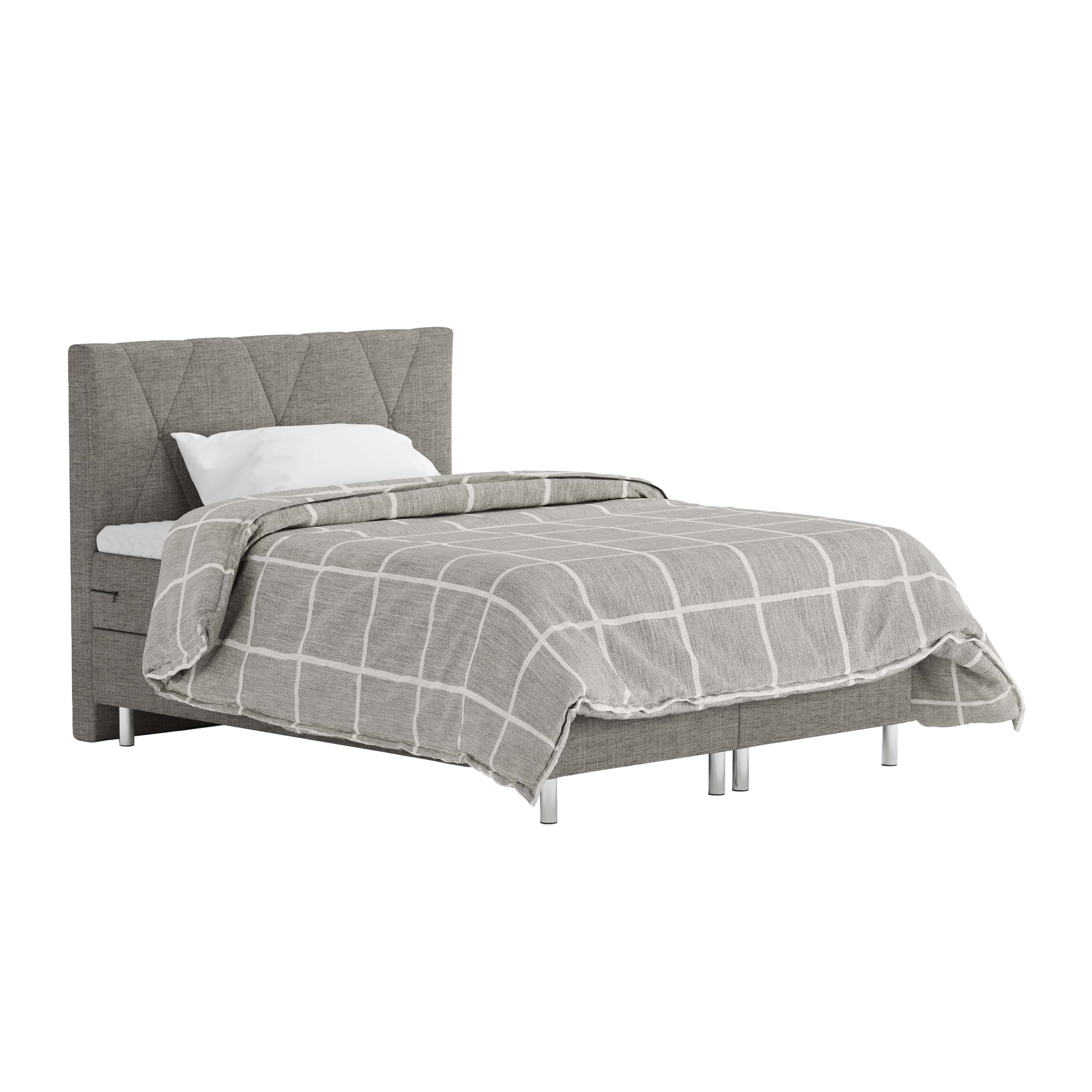 Boxspringbett TWILIGHT 140 x 200 cm grau