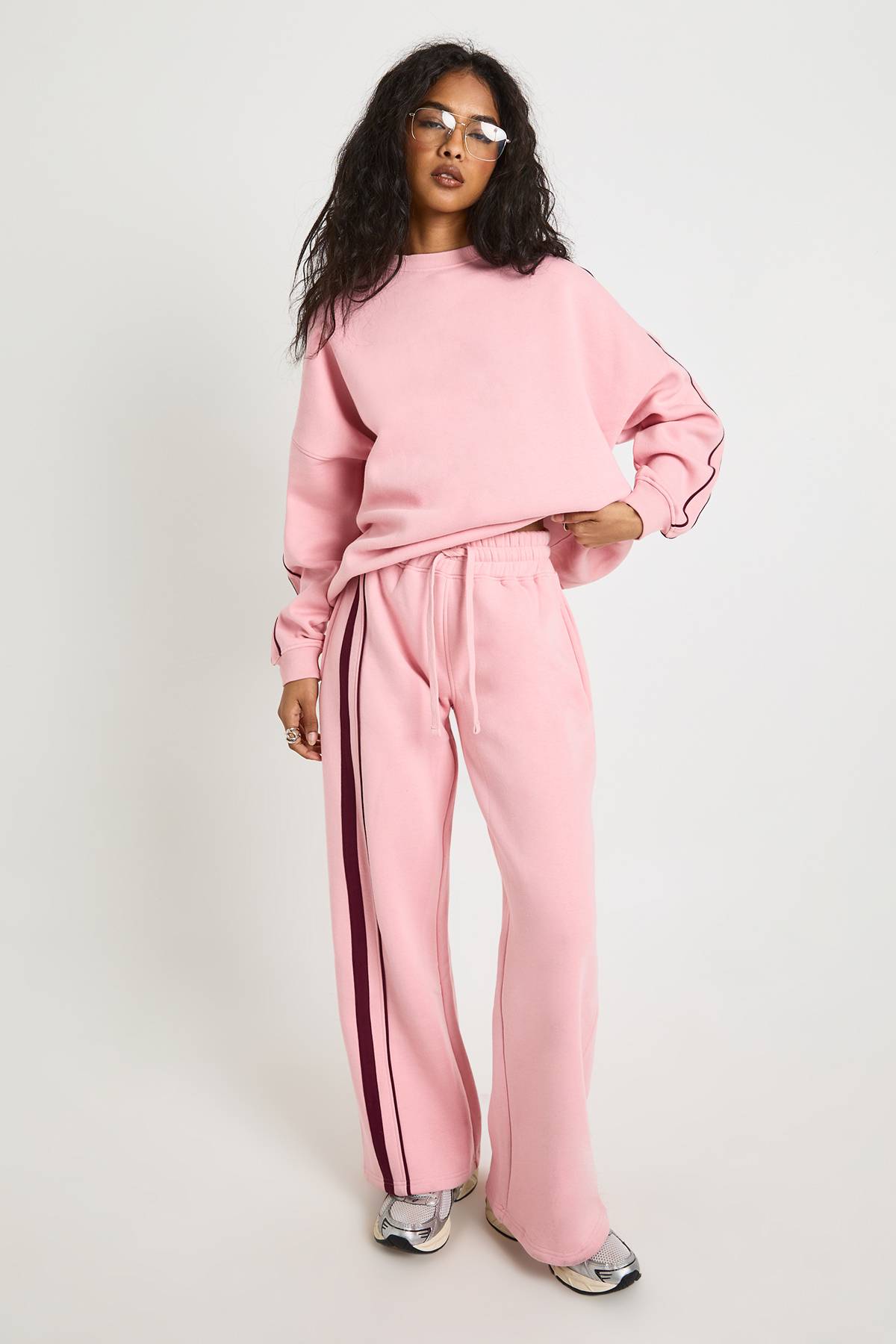 boohoo Jogging Droit À Bandes Contrastées