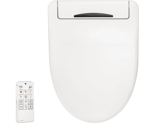 form&style Panay witte douchetoiletzitting met afstandsbediening en soft-close mechanisme