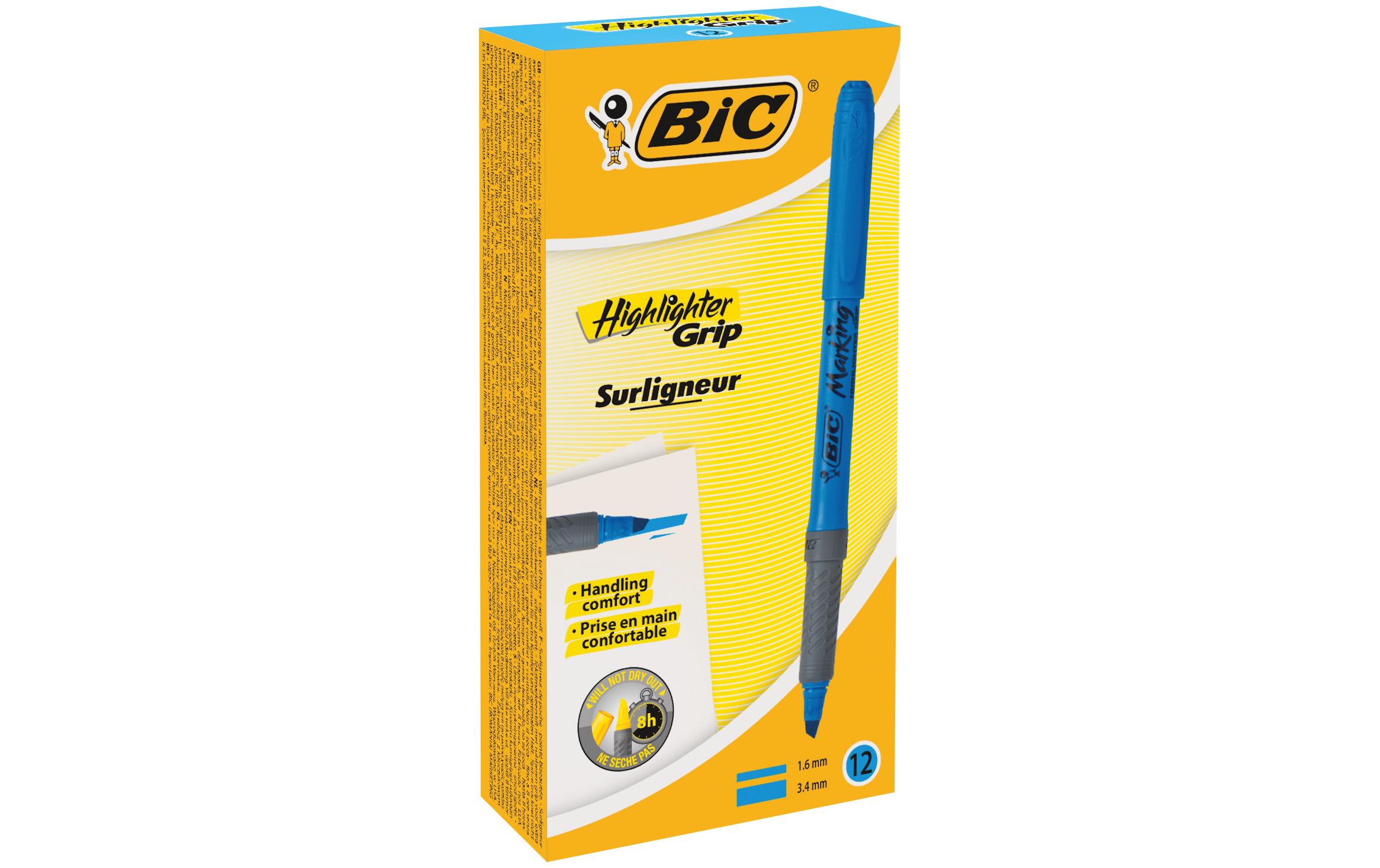 Textmarker Brite Liner Grip 12 Stück, BlauLeuchtstift-Set