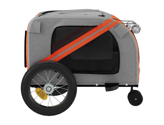 VIDAXL - Remorque de vélo pour chien orange et noir tissu oxford et f...