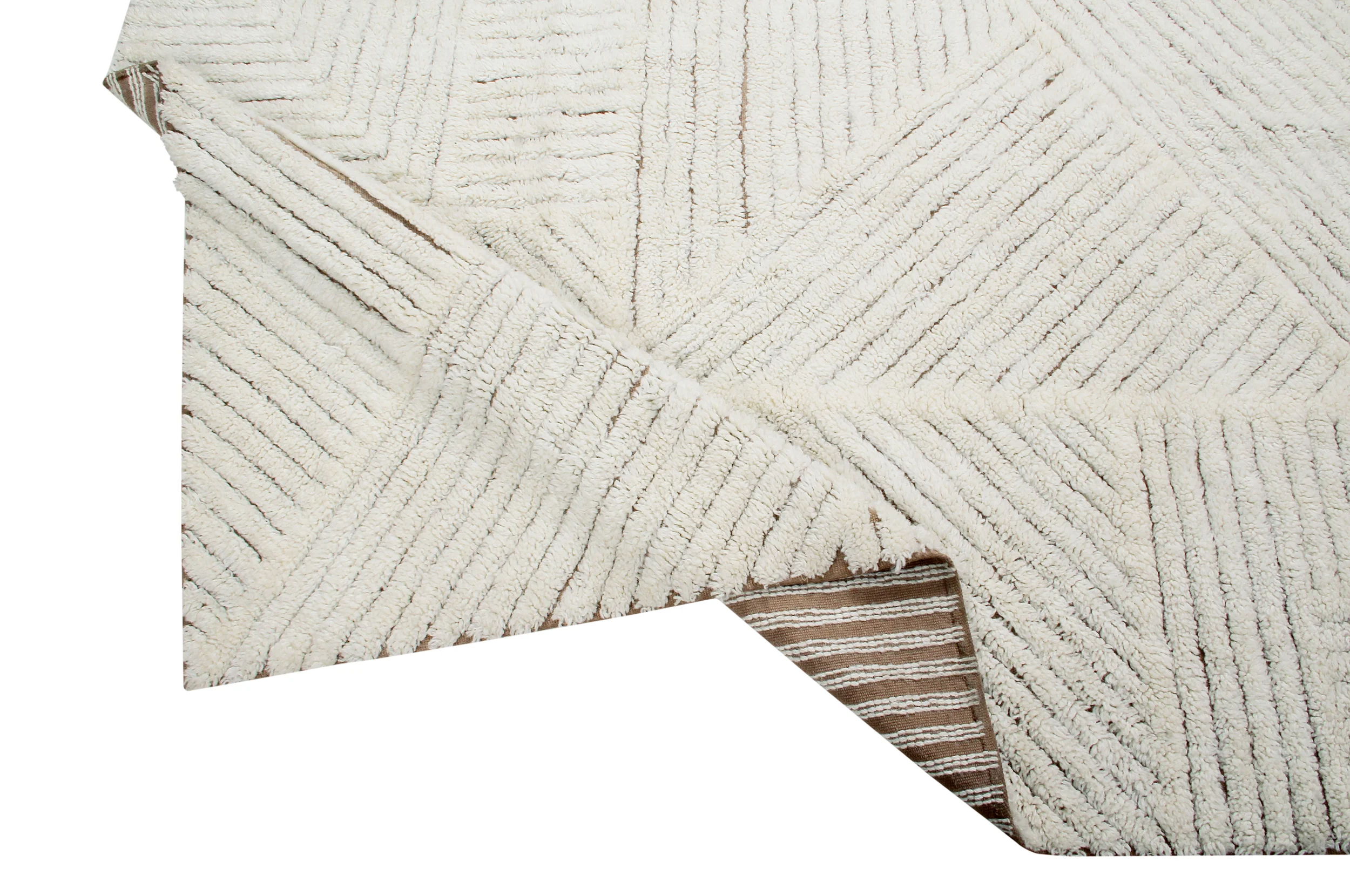 DOMAINES - Tapis rectangulaire en laine lavable | Blanc