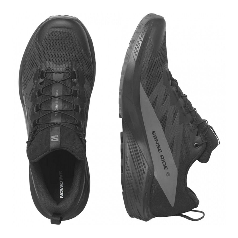 Salomon SENSE RIDE 5 GTX - Chaussures trail Homme black/magnet/black