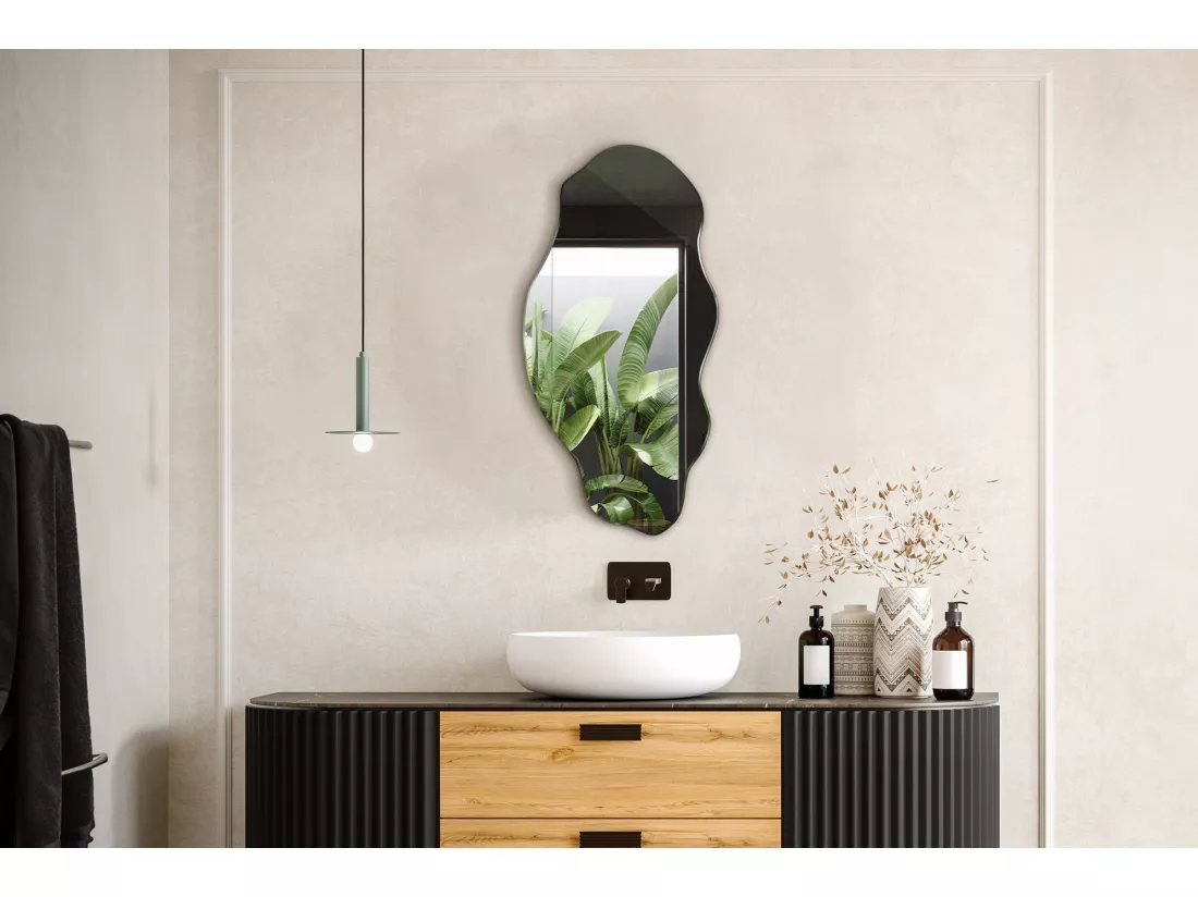 Miroir irrégulier pour maquillage, salle de bain, chambre à coucher - 45 cm x 90 cm
