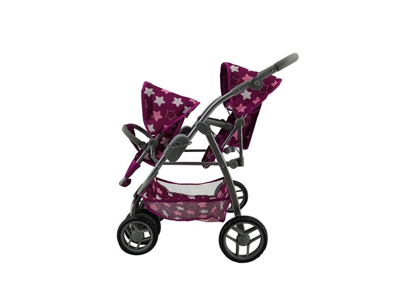 Knorrtoys Zwillingspuppenwagen Milo Star Dark Pink Puppenbuggy Duo