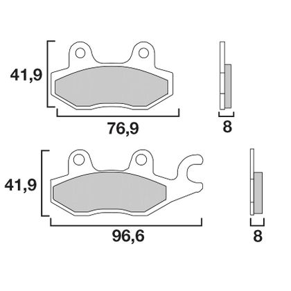 Plaquettes de freins Brembo Sinter Métal Fritté avant gauche/droit (selon modèle)