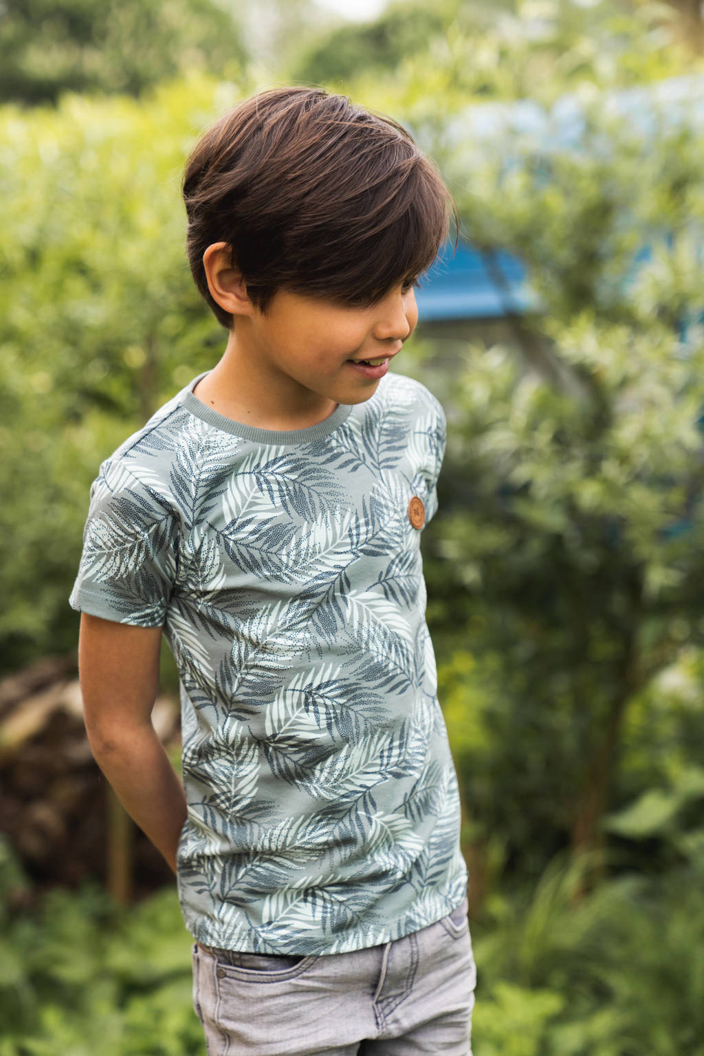 Koko Noko T-shirt met all over print groen/lichtgroen