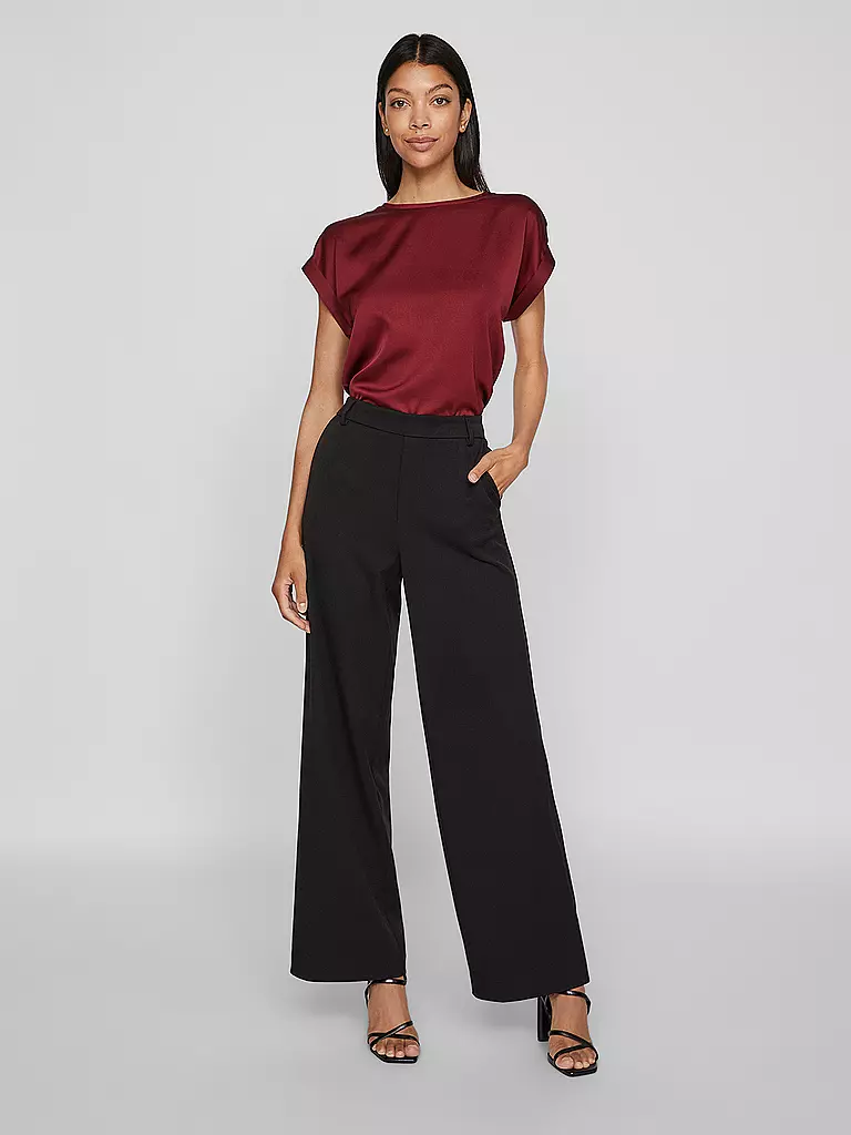 VILA Blusenshirt VIELLETTE  dunkelrot