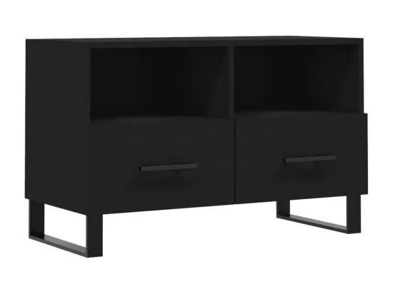 Meuble TV Noir 80x36x50 cm Bois d'ingénierie
