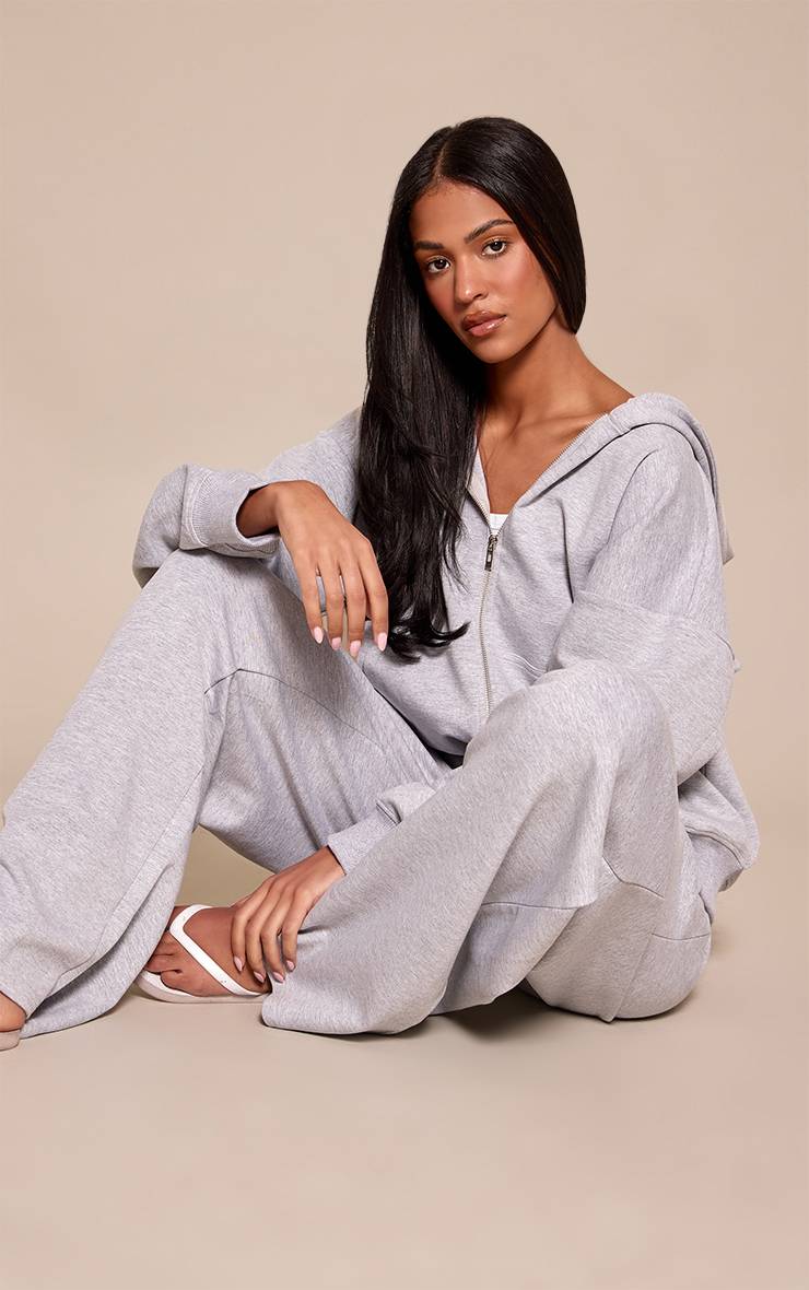 Gris Chiné Sweat À Casynthétiqueche Tall En Jersey Interlock Avec Double Zip