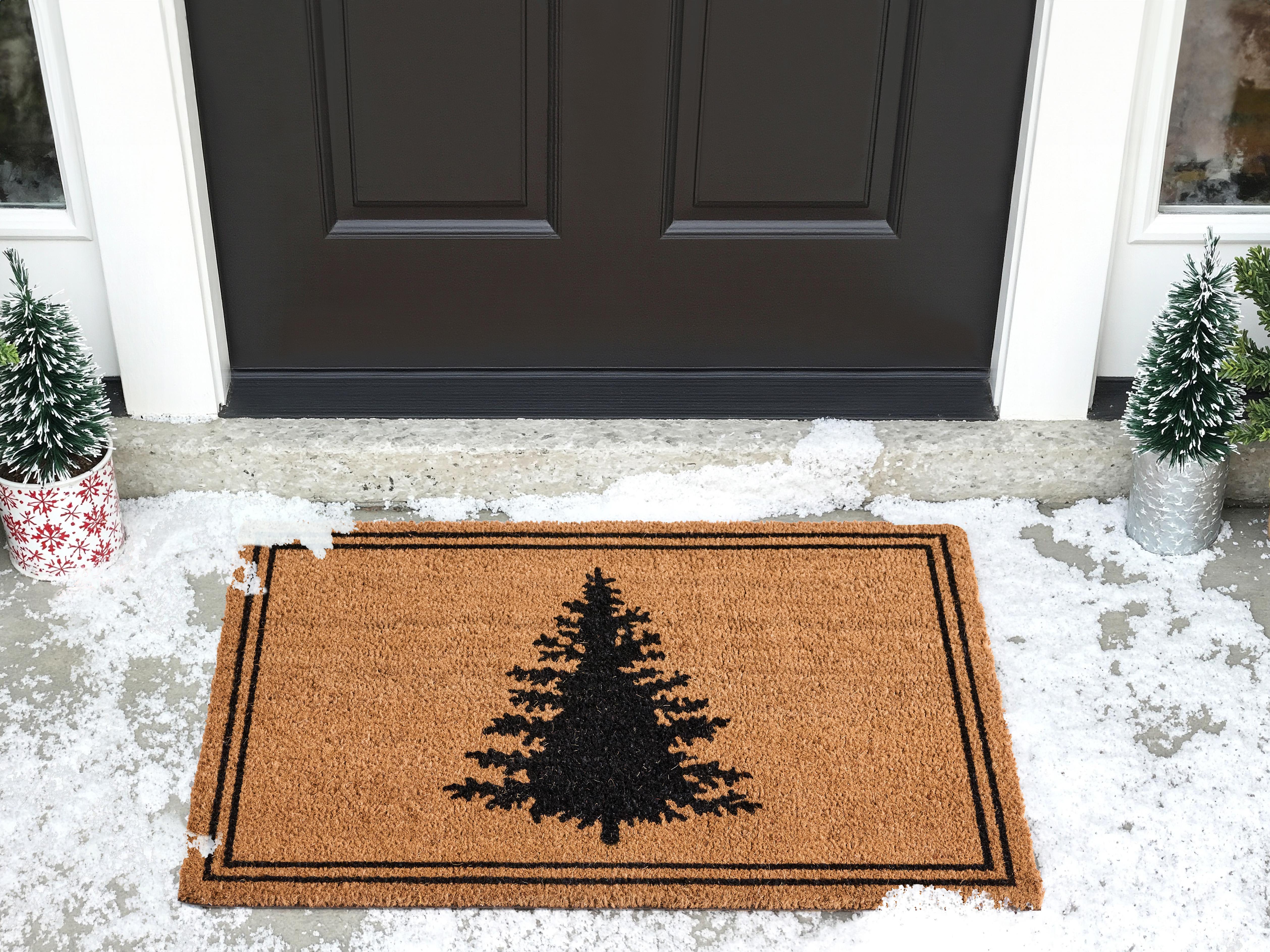 Deurmat MANAPAO Natuurlijk 60 x 90 cm Kerstpatroon Kokos