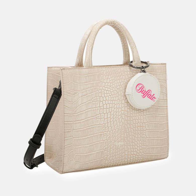 Big Boxy Collection 2-Tone Croco White Taupe