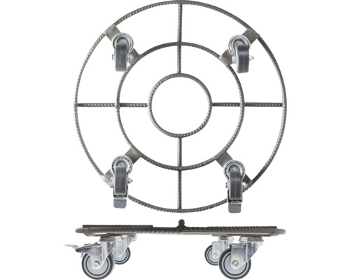 Wagner stalen installatiewagen, Ø 38 cm, draagvermogen 200 kg, grijs