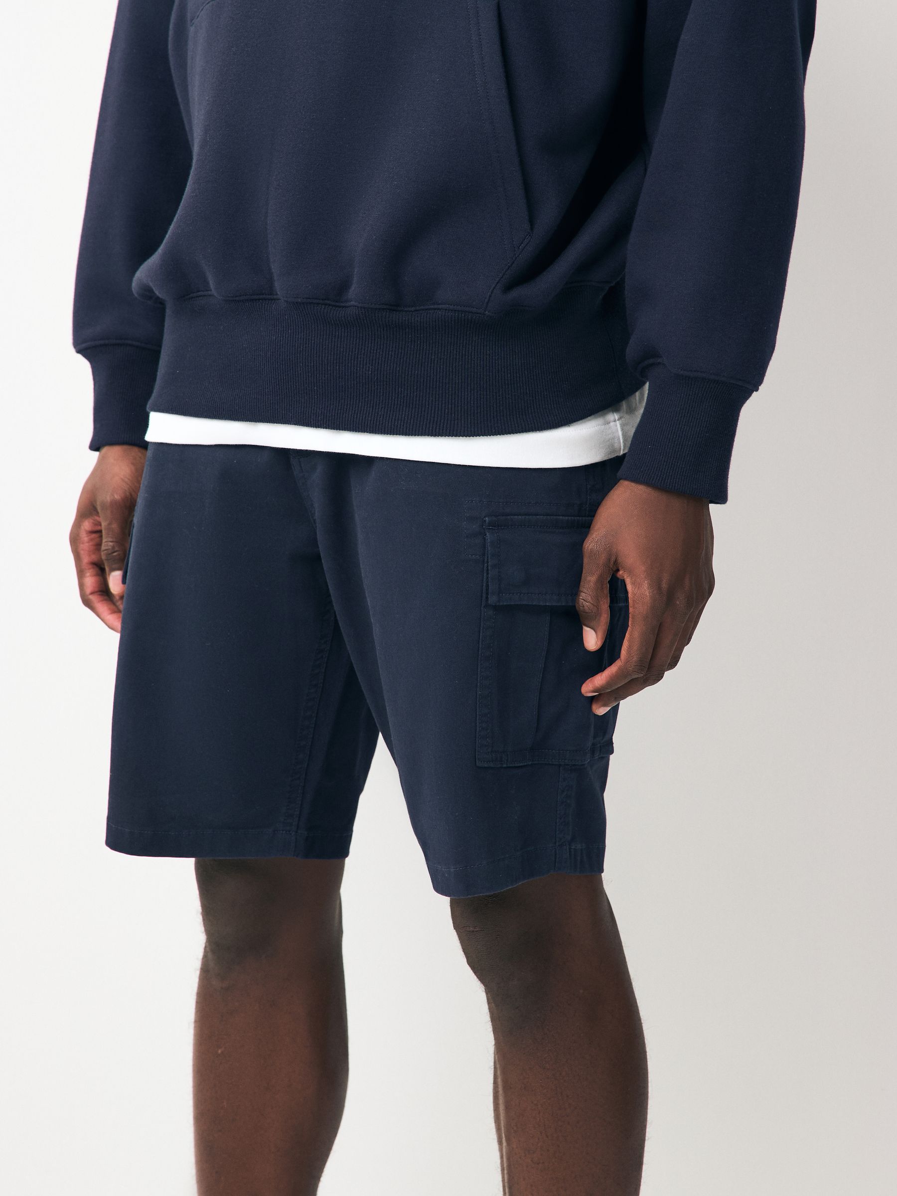 Marineblauw/kaki - Stretchy Korte cargobroek