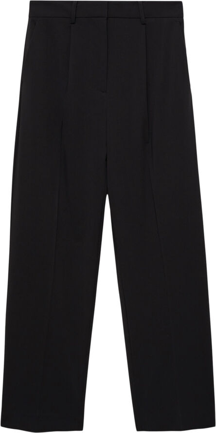 MANGO Pleated straight trousers Black