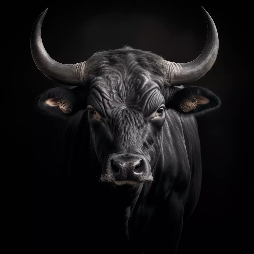 Wandbild 55 x 55 cm Black Bull I
