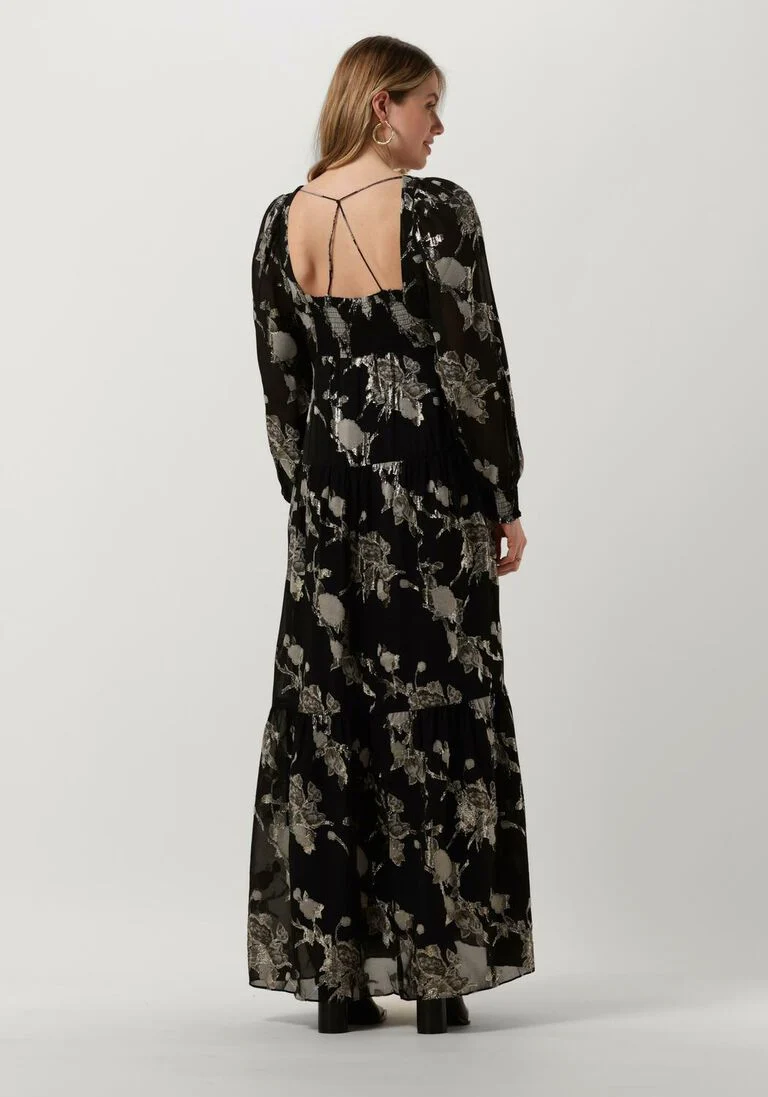LEVETE ROOM zwarte levete room maxi jurk lr-viva 3 dress