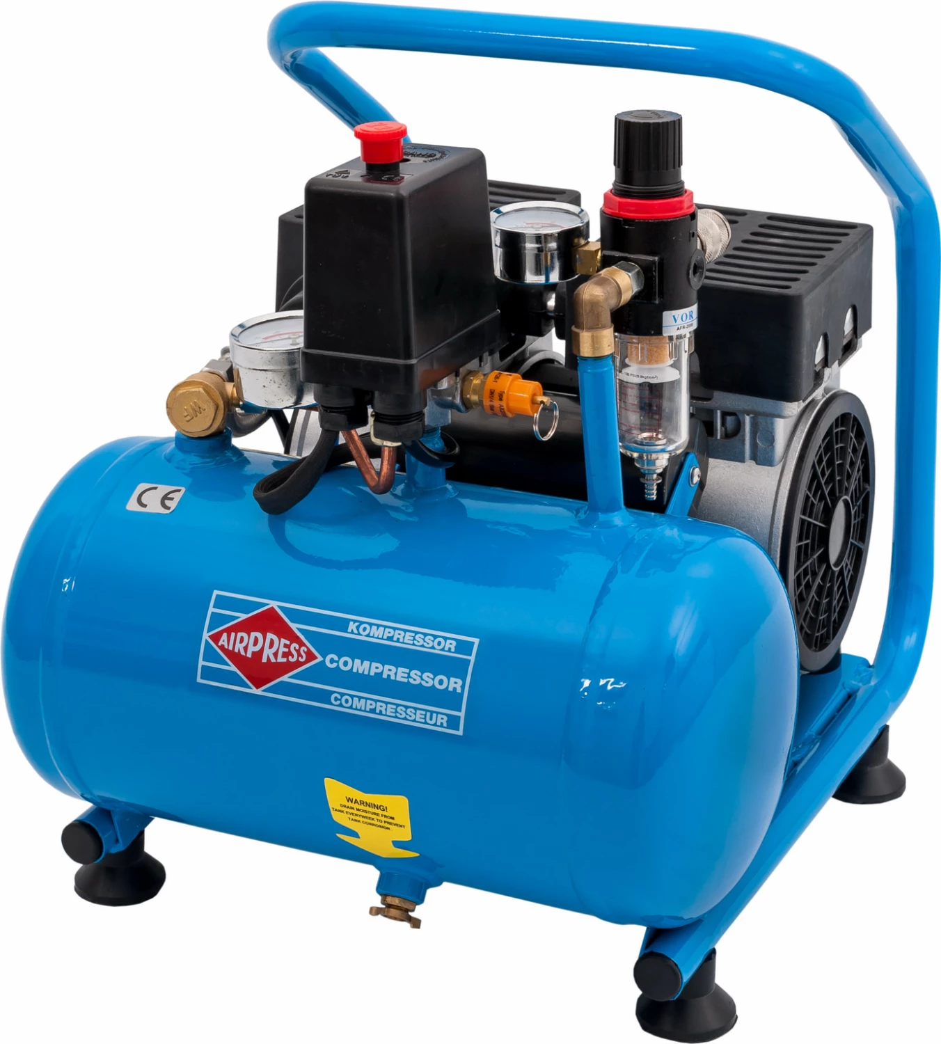 Airpress 36743 - Stille Olievrije Compressor L 6-95 8 bar 0,6 pk 25 l/min 6 l