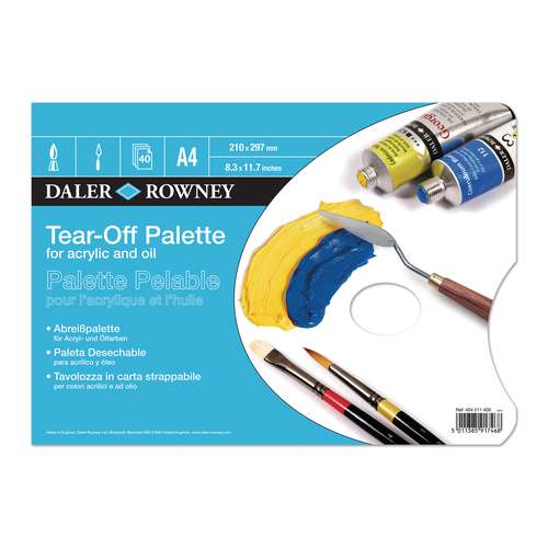 DALER-ROWNEY Abreiß-Papier-Palette für Acrylfarben
