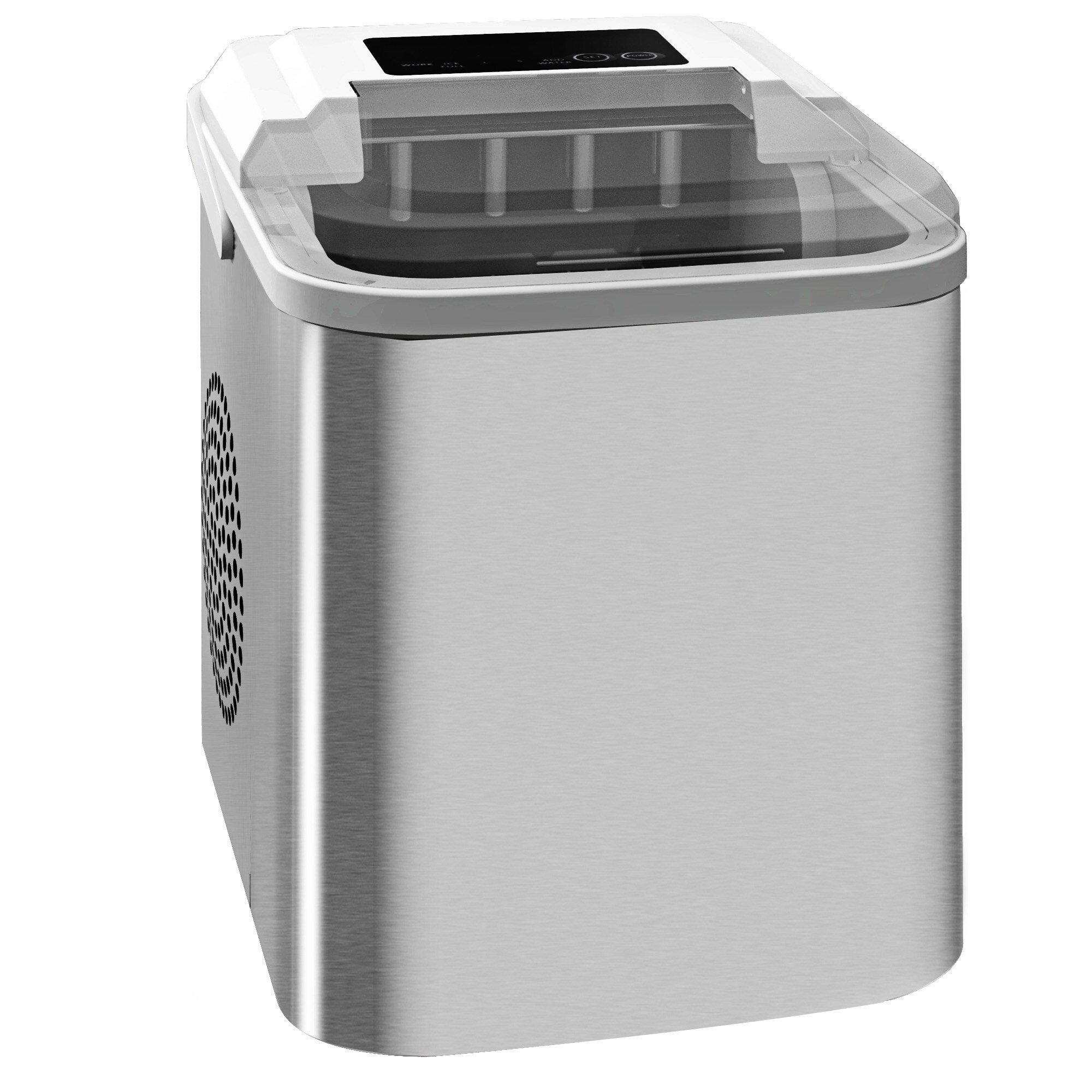 HOMCOM Eiswürfelmaschine mit Sichtfenster silber 30,3L x 22,8B x 29H cm