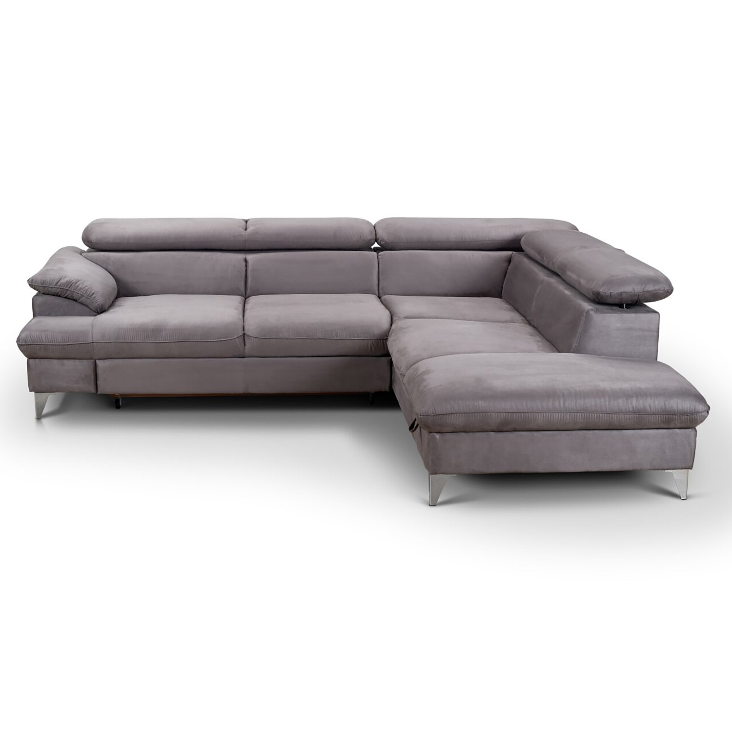 Ecksofa - dunkelgrau - Liegefunktion - Ottomane rechts