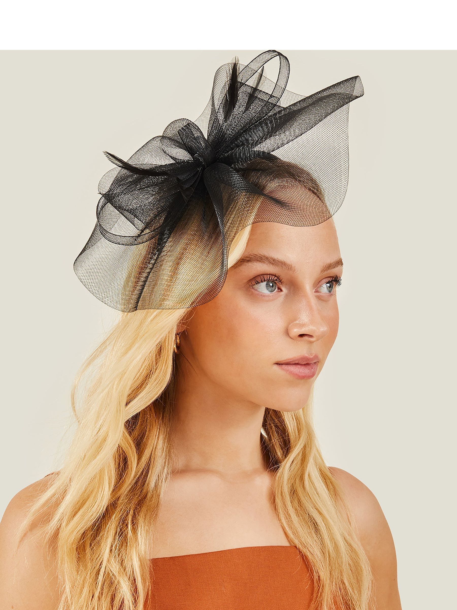 Zwart - Accessorize Mini Mia Crin Fascinator