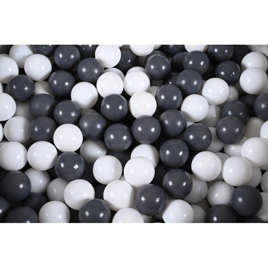 knorr toys® Bällebad soft - Grey white dots - 300 balls greycreme grau