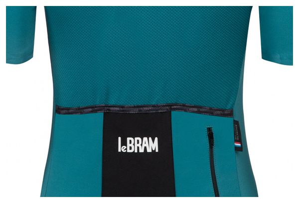 Maillot Manches Courtes Femme LeBram Allos Bleu Pelforth Coupe Ajustée
