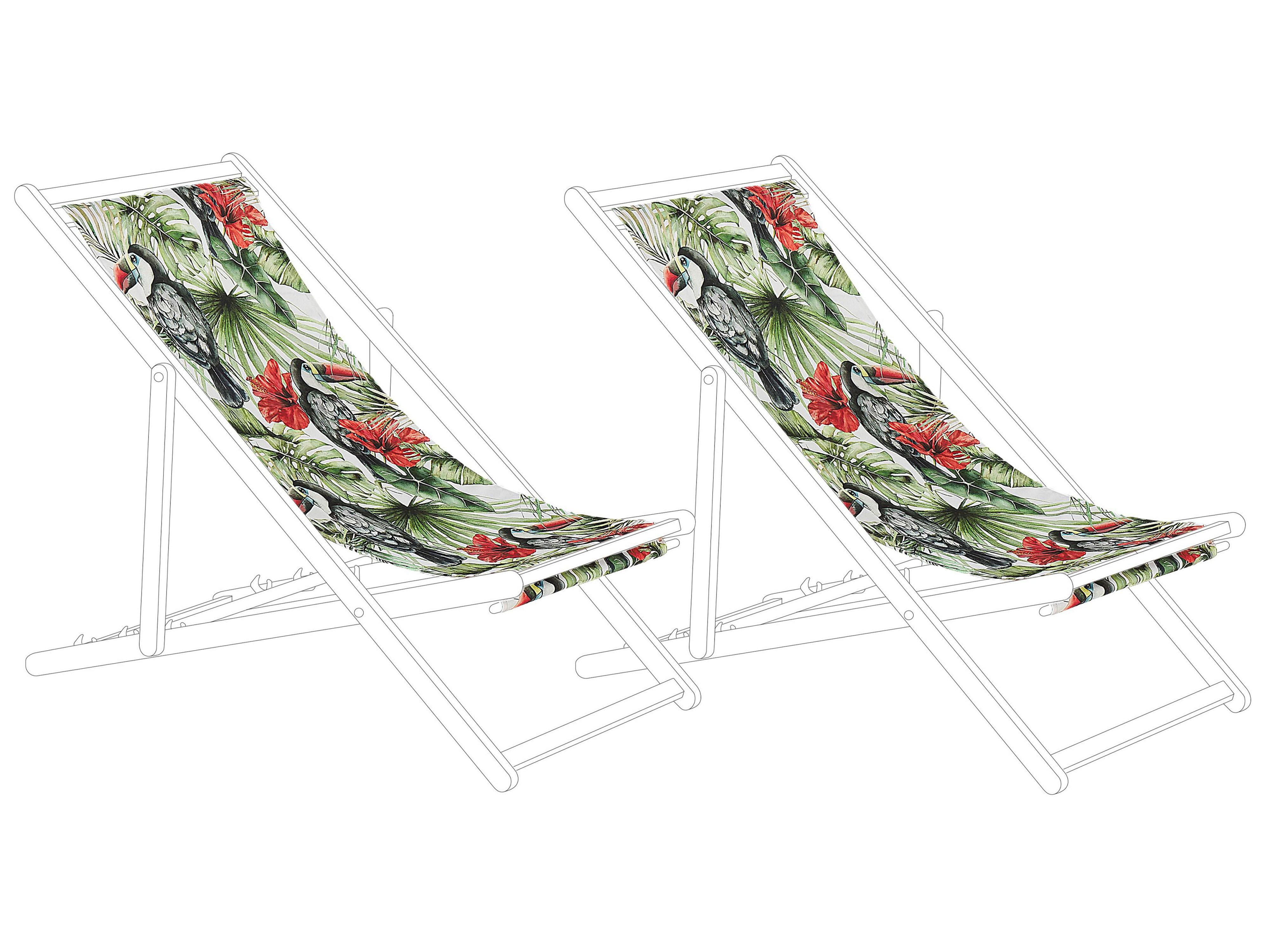 Set van 2 vervangingshoezen voor ligstoel ANZIO/AVELLINO 113 x 44 cm Meerkleurig
