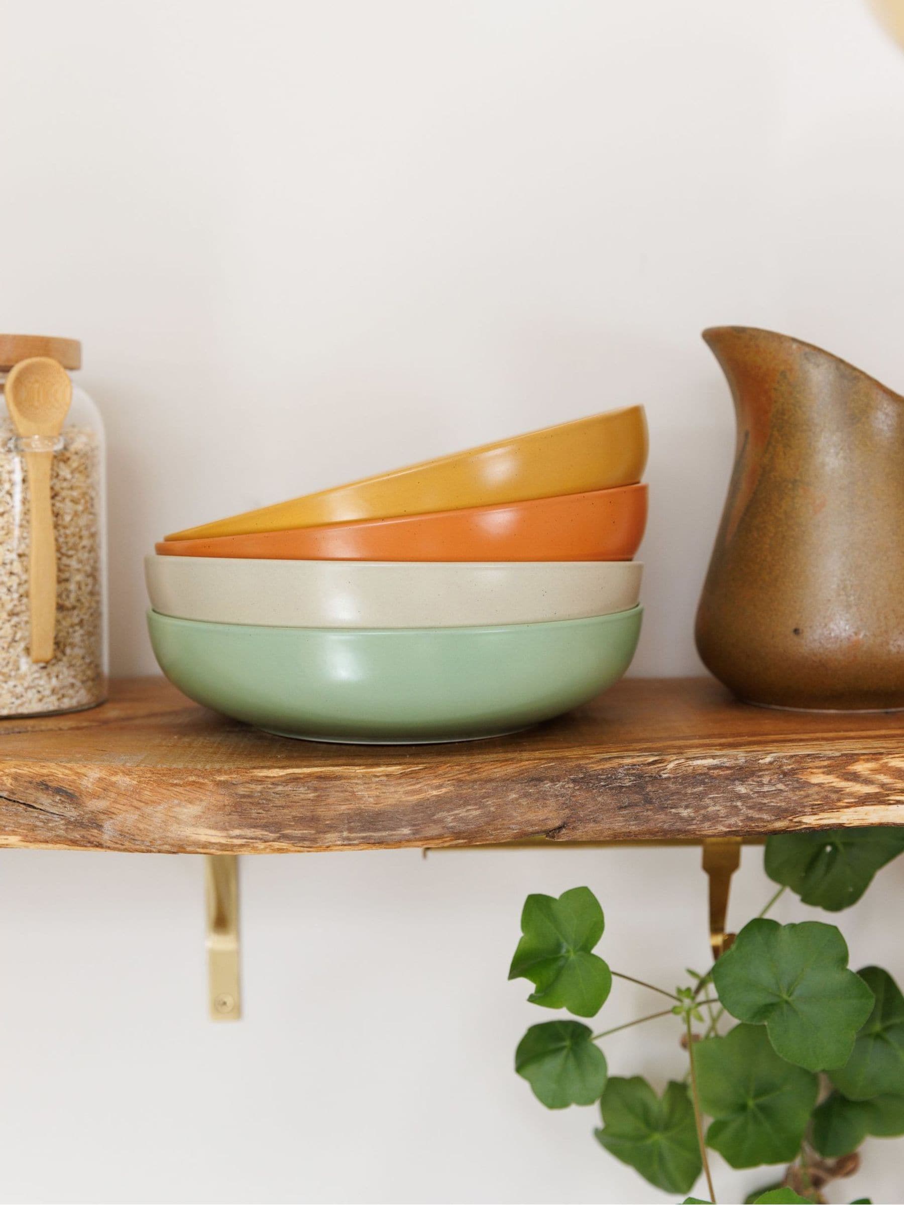 Kitchencraft Set of 4 Coloured Stoneware Pasta Bowl