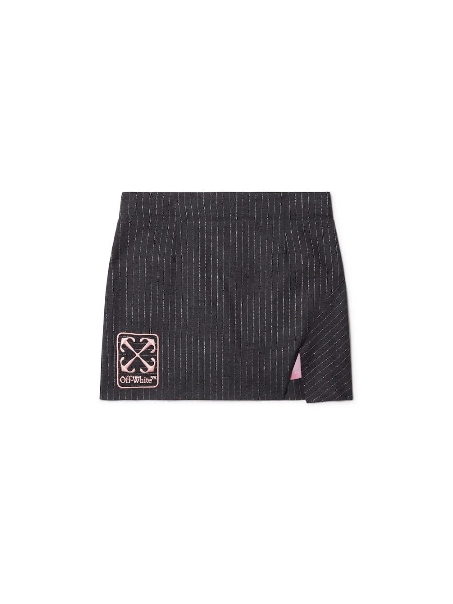 Off-White Grey Pinstripes Skirt