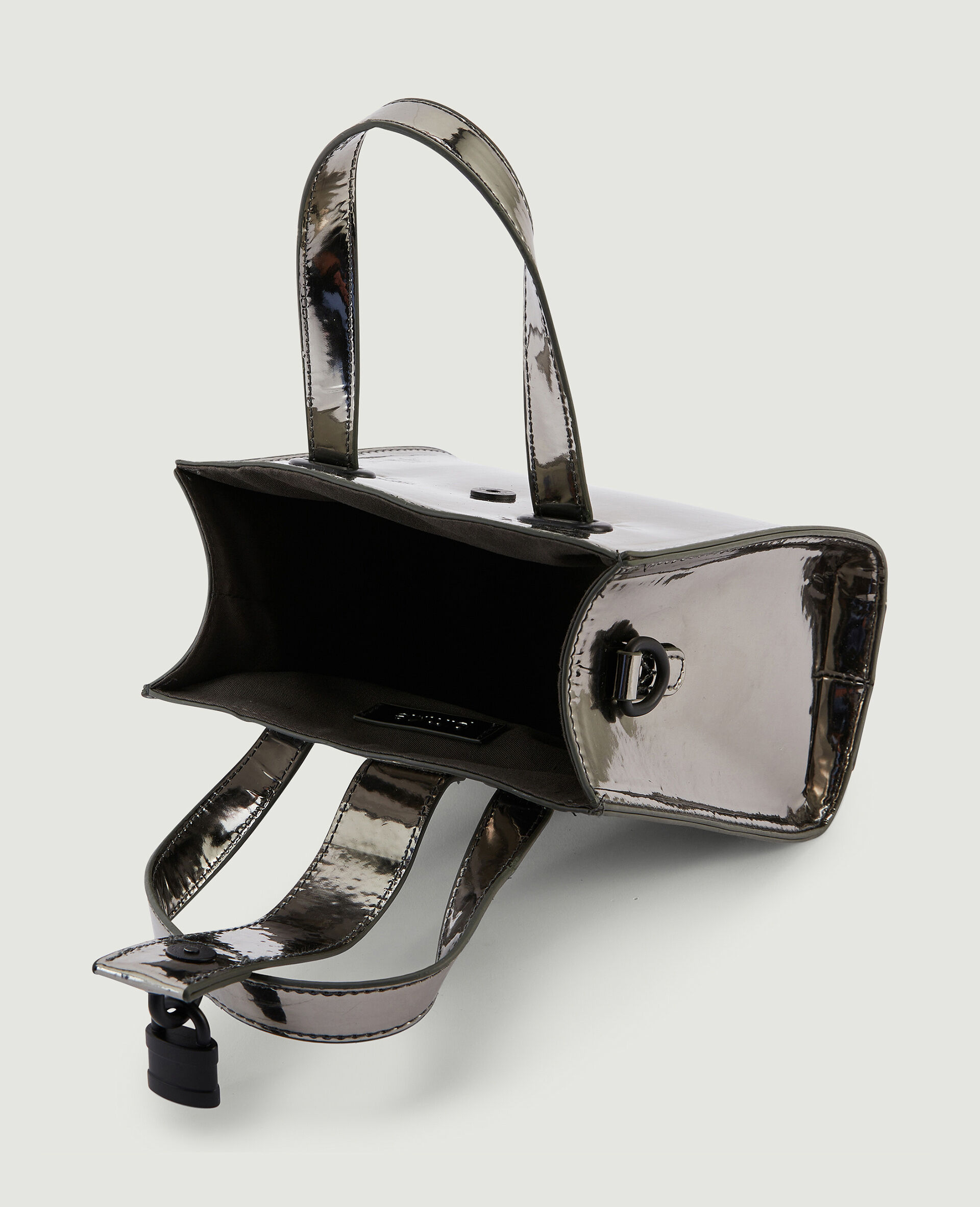 Sac boxy avec petit cadenas - Gris foncé