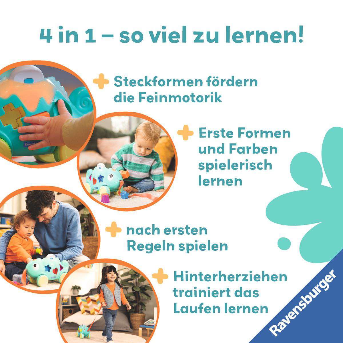 Ravensburger Spiel Play+ Musikalisches Farben & Formen Chamäleon