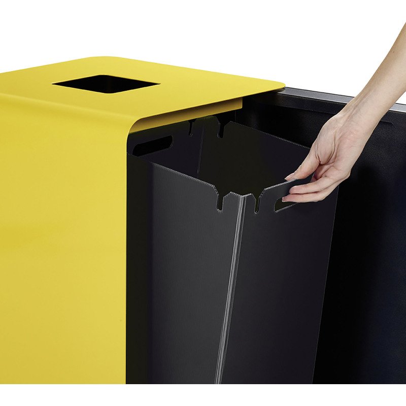 Borne de tri 40 L sans serrure Cubatri Rossignol jaune - Tri plastique