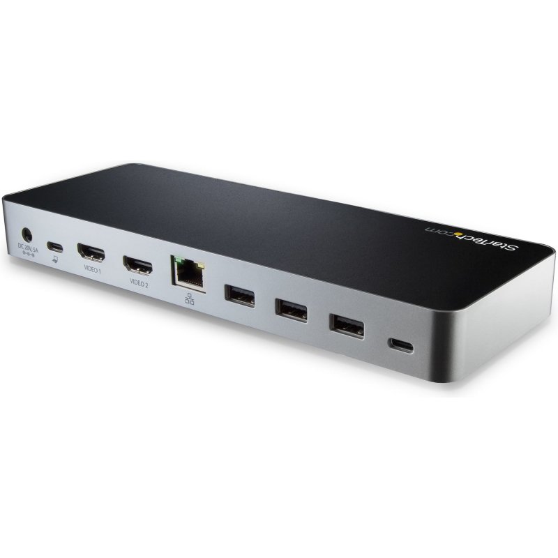 StarTech.com Station d'Accueil USB C Double Écran avec PD 60W pour PC Portables Windows - Dock USB C vers HDMI / DVI - Dock USB 3.1 Gen 1 Type C avec Chargement - Compatible TB3
