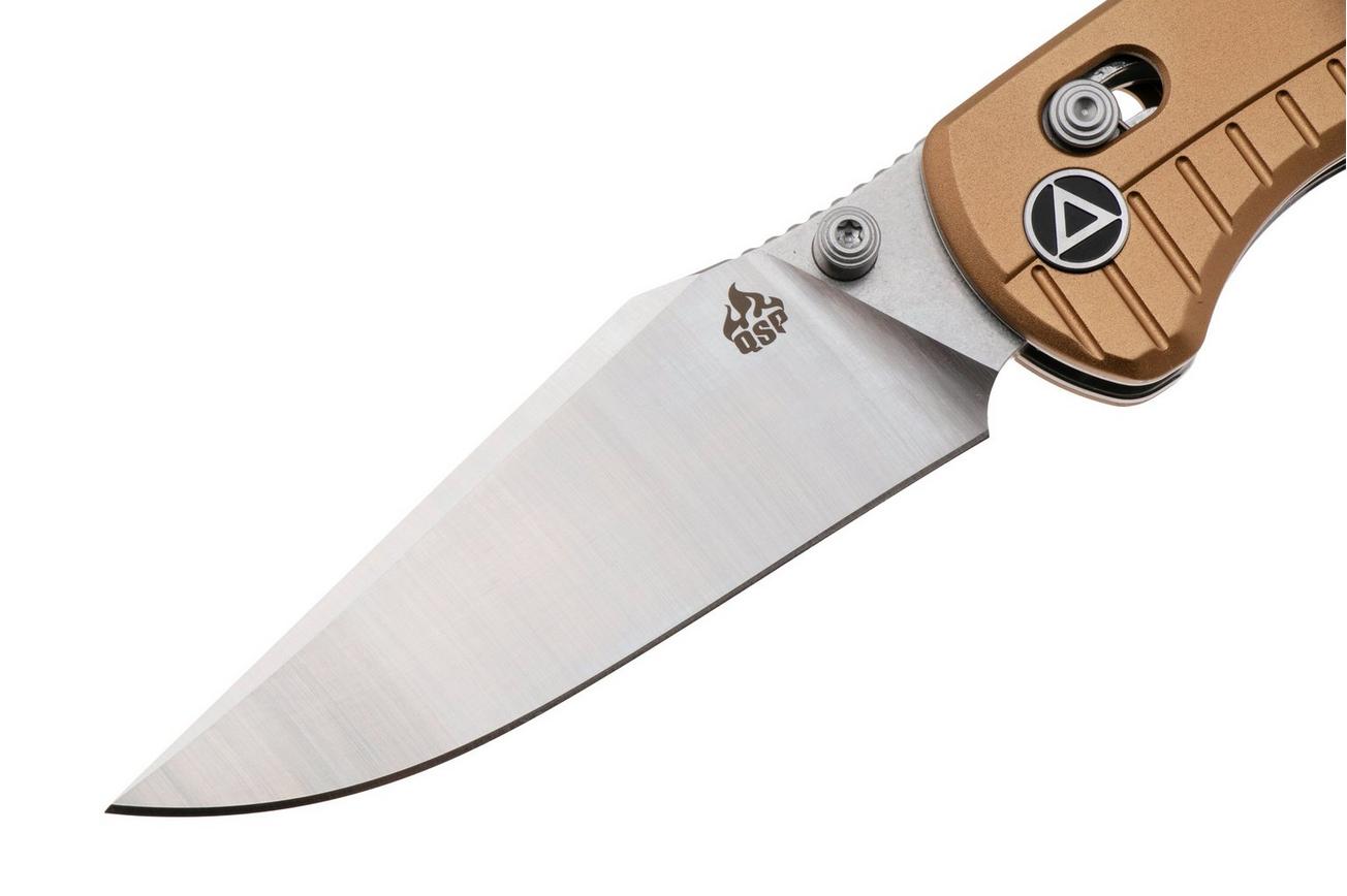 QSP Knife Reptile QS165-A1 Satin 14C28N, Champagne Aluminium, zakmes