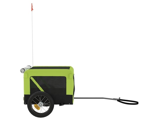 VIDAXL - Remorque de vélo pour chien vert et noir tissu oxford et fer