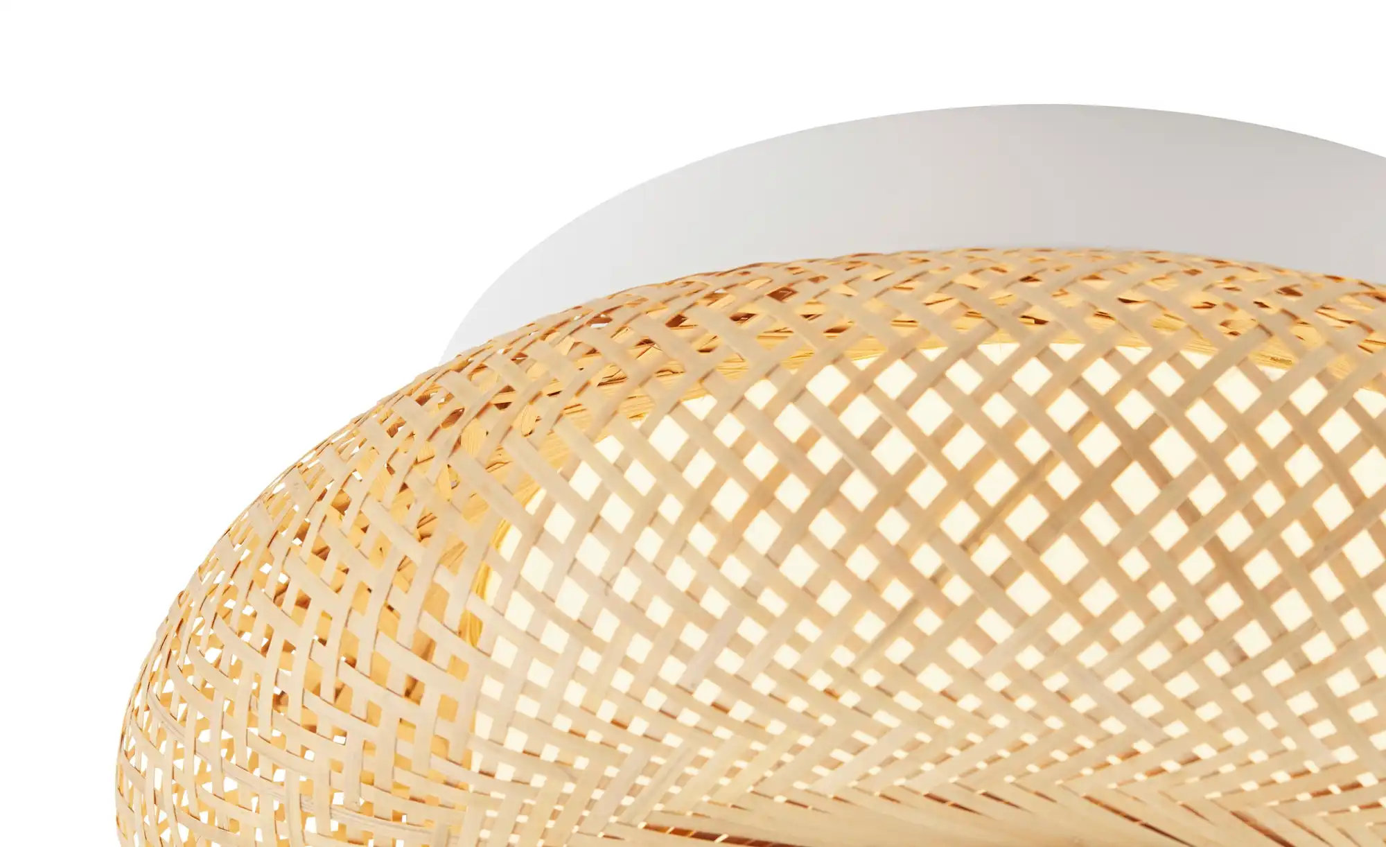 KHG LED-Deckenleuchte, Rattan / weiß