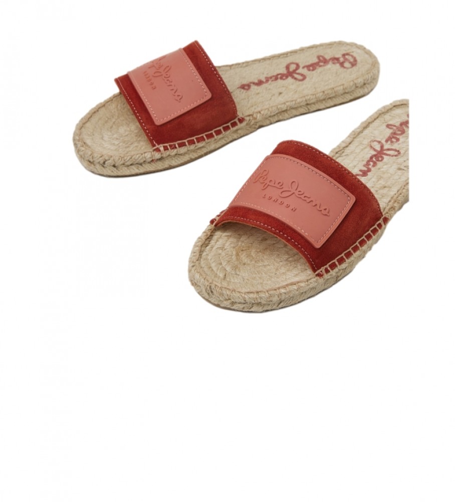 Sandálias Pepe Jeans Siva Berry em couro vermelho