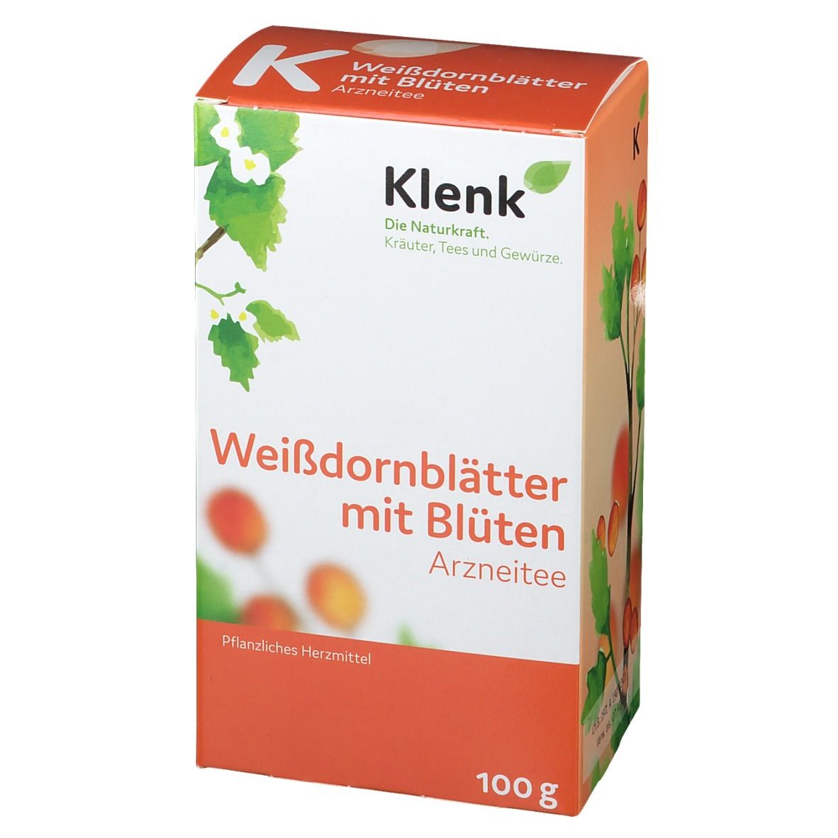 Weißdornblätter mit Blüten Arznei-Tee