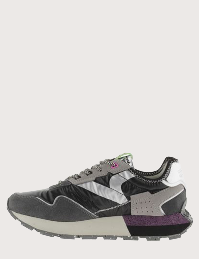VICTORIA BASKETS FEMME WING EFFET METAL NOIR