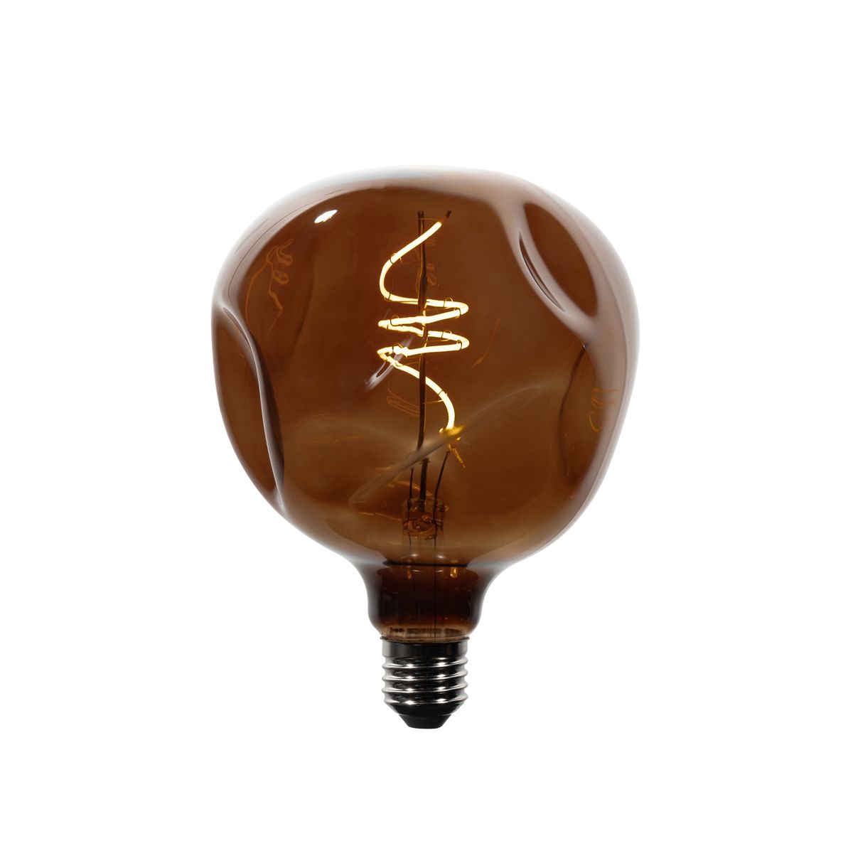 E27 dimbare LED lampen T125 bruin 4W 120 lm 1800K
