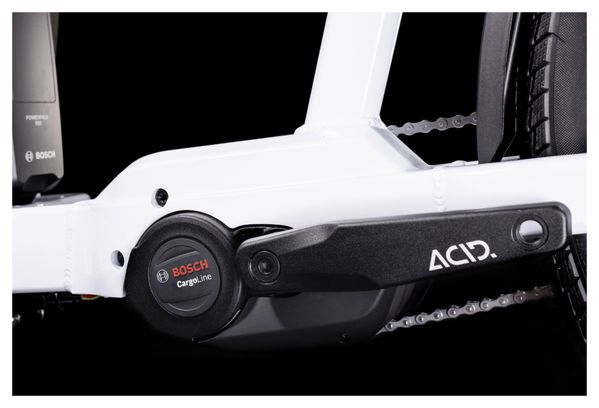 Vélo Cargo Électrique Cube Cargo Dual Hybrid 1000 Enviolo Cargo 1000 Wh 20/27.5'' Blanc Flash